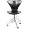 Vintage 3117 Black Office Chair by Arne Jacobsen, 1970s 1