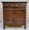 Mid-Century French Walnut Side Table with One Drawer and Double Door, 1950s 1