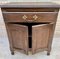 Mid-Century French Walnut Side Table with One Drawer and Double Door, 1950s 9