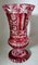 Biedermeier Style Bohemia Cut and Ground Red Crystal Vase, 1950 3