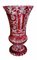 Vase Bohême Style Biedermeier en Cristal Rouge Taillé, 1950 1