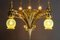 Art Nouveau Chandelier with Opaline Glass Shades, Vienna, 1908 8