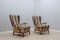 Mid-Century High Back Armchairs, 1950s, Set of 2, Image 1
