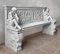 Neoclassical Carved White Marble Bench, Image 3