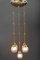 Art Deco Chandelier with Iridescent Glasses attributed Koloman Moser, 1920s 9