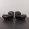 Large Vintage Italian Space Age Lounge Chairs in Black Leatherette by Linea Valentini, 1970s, Set of 2 4