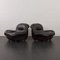 Large Vintage Italian Space Age Lounge Chairs in Black Leatherette by Linea Valentini, 1970s, Set of 2, Image 4