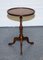 Brown Hardwood & Leather Side Table,, Image 3