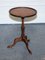 Brown Hardwood & Leather Side Table, 4