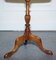 Brown Hardwood & Leather Side Table,, Image 6