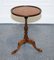 Brown Hardwood & Leather Side Table, 2