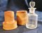 Treen Apothecarys Bottle and Spherical Thimble Box in Sycamore, Set of 3, Image 1