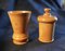 19th Century Treen Measure and Thread Dispenser in Sycamore, Set of 2 1