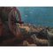Artiste Italien, Coucher de Soleil avec Animaux et Personnages, Années 1800, Huile sur Toile, Encadrée 9