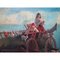 Artista, Tramonto con animali e personaggi, 1800, Olio su tela, Con cornice, Immagine 7