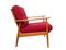 Red Cushioned Armchair, 1950s 1