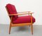 Red Cushioned Armchair, 1950s, Image 8