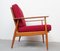 Red Cushioned Armchair, 1950s 9