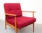 Red Cushioned Armchair, 1950s 6