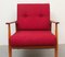 Red Cushioned Armchair, 1950s 10