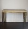 Vintage Console Table in Concrete Fossil and Brass, 1970s 5