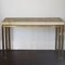 Vintage Console Table in Concrete Fossil and Brass, 1970s 1