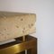 Vintage Console Table in Concrete Fossil and Brass, 1970s 9