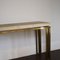 Vintage Console Table in Concrete Fossil and Brass, 1970s 6