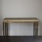 Vintage Console Table in Concrete Fossil and Brass, 1970s 4