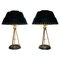 Black and Classic Metal Table Lamps by Uppsala Armaturfabriks, 1950s, Set of 2 1