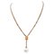 14 Kt Rose Gold Necklace with South-Sea Pearl and Diamonds, 1970s, Image 1