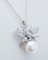 14 KT White Gold Fly Pendant with Pearl and Diamonds, 1970s 3