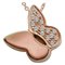 Collana con ciondolo a forma di farfalla in oro rosa 18 carati e diamanti, Immagine 1