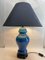 Lámpara de mesa china de cerámica esmaltada en turquesa, 1950, Imagen 7
