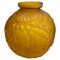 Large Art Deco Ball Vase in Gold-Coloured Frosted Opaline Glass, 1938, Image 1