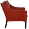 Sillón 2207 de cuero rojo con pátina de Børge Mogensen para Fredericia, años 80, Imagen 2