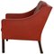 Sillón 2207 de cuero rojo con pátina de Børge Mogensen para Fredericia, años 80, Imagen 5