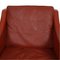 2207 Lounge Chair in Red Leather with Patina by Børge Mogensen for Fredericia, 1980s, Image 6