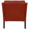 2207 Sessel aus rotem Leder mit Patina von Børge Mogensen für Fredericia, 1980er 3