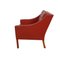 2207 Lounge Chair in Red Leather with Patina by Børge Mogensen for Fredericia, 1980s 4