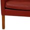 Sillón 2207 de cuero rojo con pátina de Børge Mogensen para Fredericia, años 80, Imagen 10