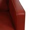 2207 Sessel aus rotem Leder mit Patina von Børge Mogensen für Fredericia, 1980er 8