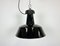 Industrial Black Enamel Factory Lamp with Cast Iron Top from Elektrosvit, 1950s 2