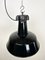 Industrial Black Enamel Factory Lamp with Cast Iron Top from Elektrosvit, 1950s 9