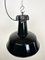 Industrial Black Enamel Factory Lamp with Cast Iron Top from Elektrosvit, 1950s, Image 9