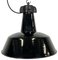 Industrial Black Enamel Factory Lamp with Cast Iron Top from Elektrosvit, 1950s 1