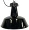 Industrielle Fabriklampe aus schwarzer Emaille mit Gusseisenplatte von Elektrosvit, 1950er 1