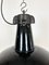 Industrielle Fabriklampe aus schwarzer Emaille mit Gusseisenplatte von Elektrosvit, 1950er 3