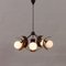 Mid-Century Italian Chandelier in Teak and Opaline White Glass attributed to Stilnovo, 1960s, Image 2