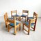 Mid-Century Cane, Rattan and Vinyl Dining Chairs, 1960s, Set of 6 2